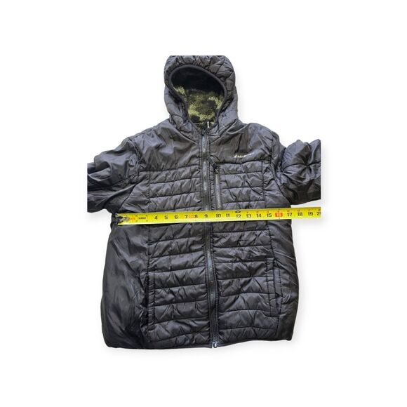 Eddie Bauer Reversible Puffer Jacket And Fleece Black And Camo Green Boy L 14/16 - Picture 4 of 5